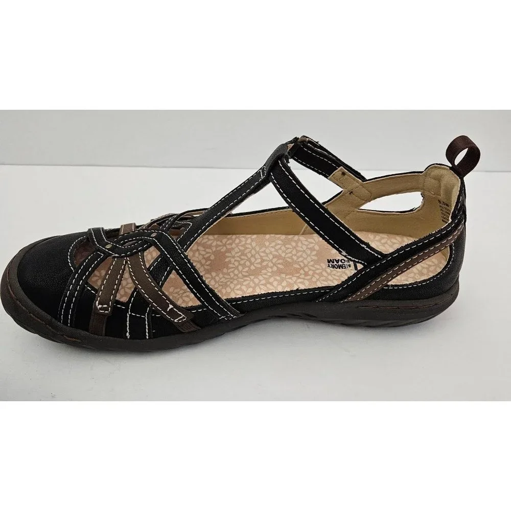 Mary Jane Women's Black & Brown Closed-Toe Sandals - Casual Everyday